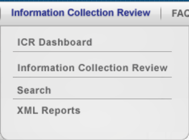information collection review dropdown menu